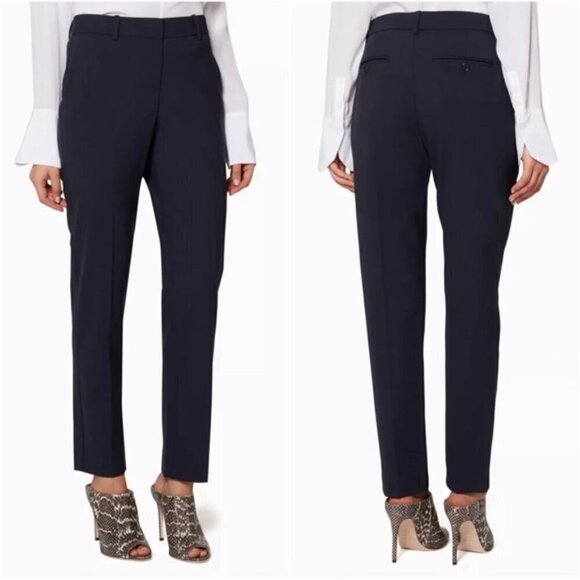 THEORY Testra 2B Stretch Wool Black Pants Size 8 - Picture 1 of 13